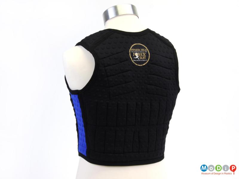 Rear view of a running vest showing the black back.