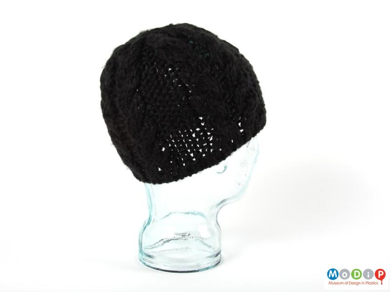 Rear view of a hat showing the beanie shape.