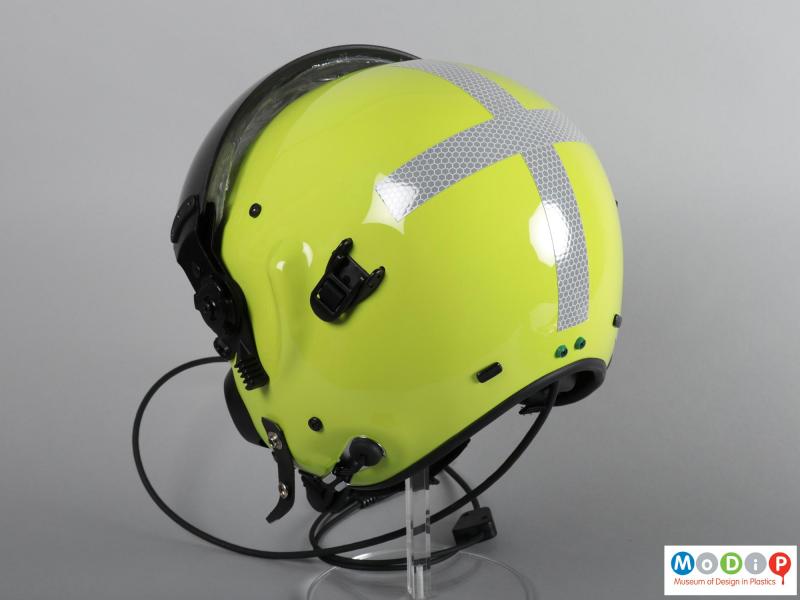 Rear view of a helmet showing the reflective tape.