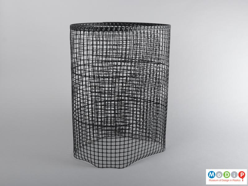 Front view of a section of mesh showing it rolled up.