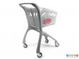 Side view of a shopping trolley showing the handle.