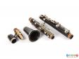 Top view of a clarinet showing the separate parts.