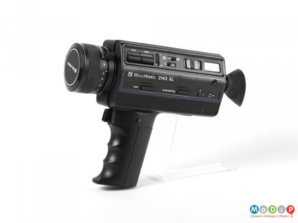 Side view of a camera showing the pistol grip handle.