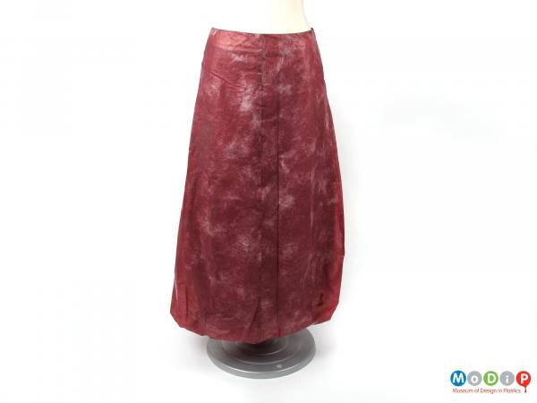 Front view of a skirt showing the outline shape.