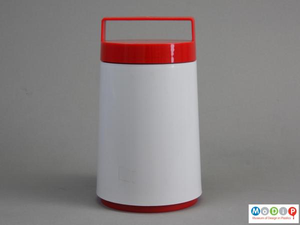 Side view of an insulated jar showing the straight sides.