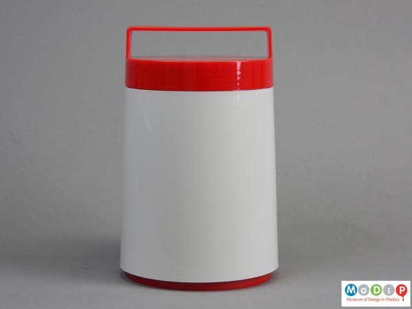 Side view of an insulated jar showing the straight sides.