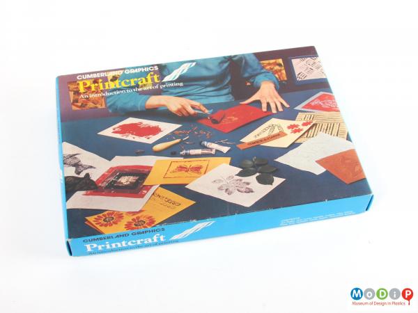 Top view of a printing set showing the printed packaging.