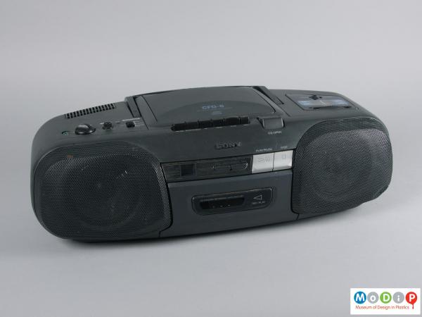 Front view of a CD player showing the ovoid shape.