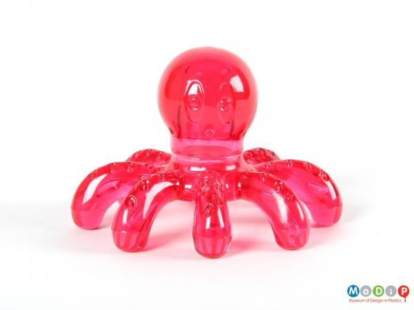Front view of a massager showing the face of the octopus.