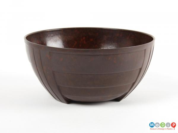 Side view of a bowl showing the stepped design.