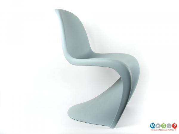 Side view of a Panton chair showing the curve of the seat.