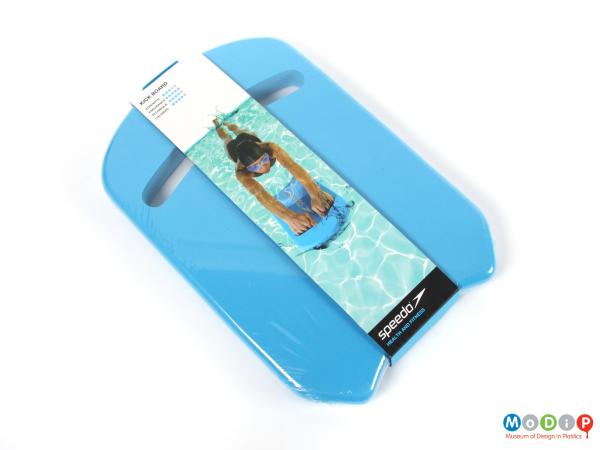 Front view of a Speedo swimming float showing the card and shrink wrap packaging.