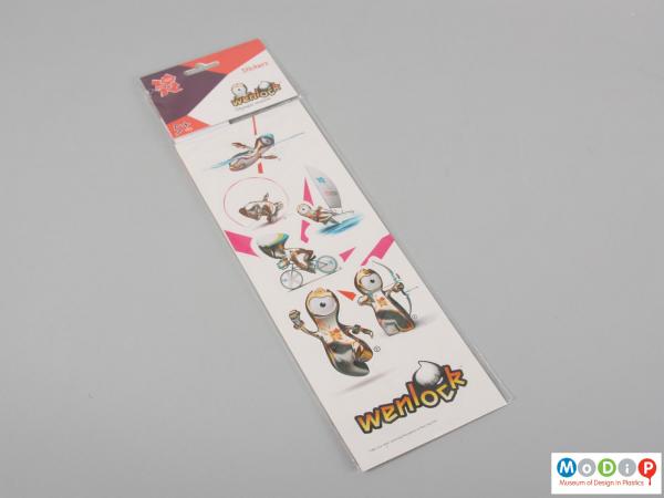 Front view of a set of stickers showing the images.