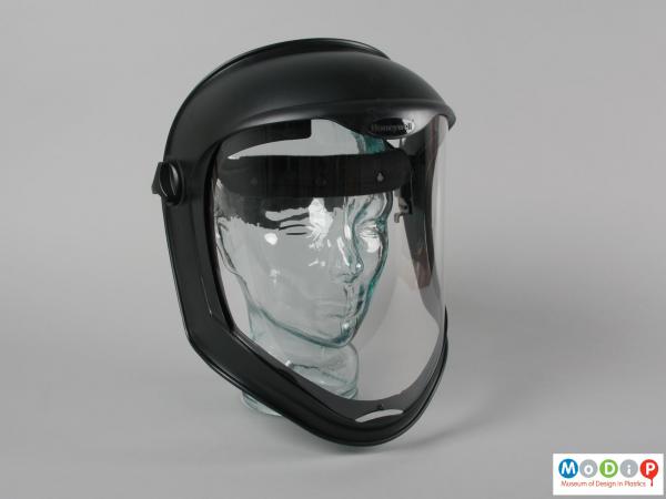 Front view of a faceshield showing the clear visor.