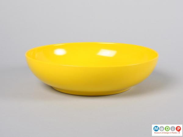 Side view of a bowl showing the shallow shape.