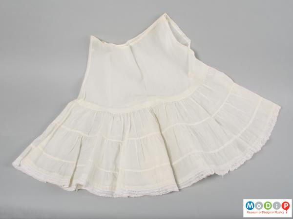 Front view of an underskirt showing the tiered design.