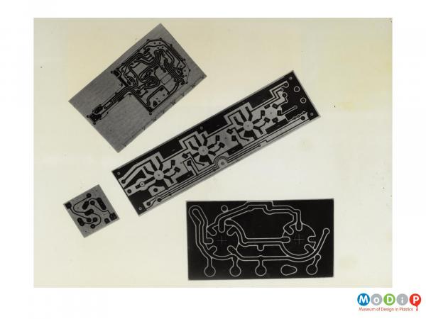 Scanned image showing printed circuit boards.