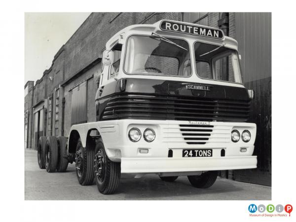 Scanned image showing a Routeman lorry.