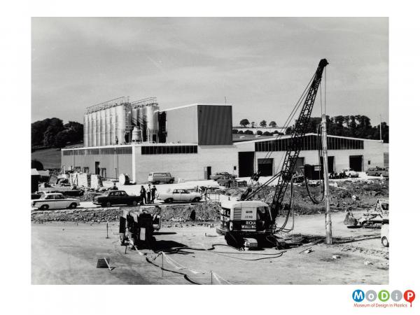 Scanned image showing a construction site.