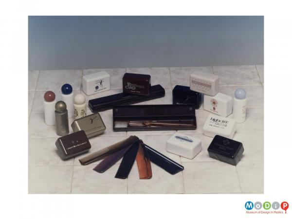Scanned image showing a range of toiletries.