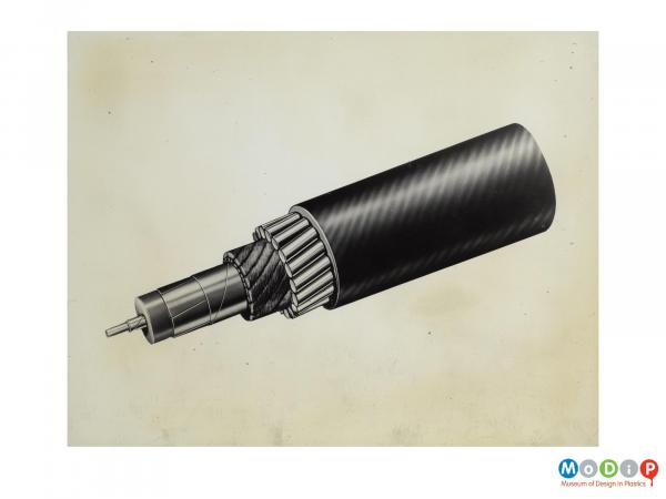 Scanned image showing the cross section of a cable.