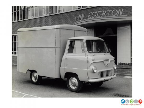 Scanned image showing a delivery van.