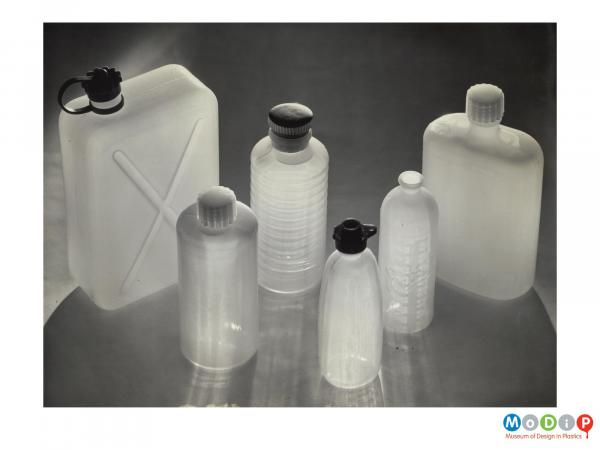 Scanned image showing a range of 6 different bottles.