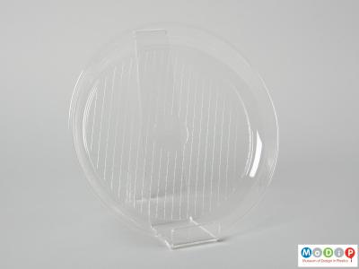 Top view of a disposable plate showing the raised side.