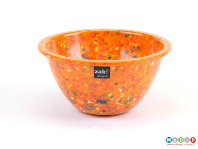 Side view of a bowl showing the coloured chips.