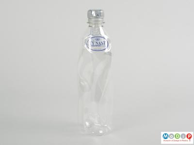 Front view of a bottle showing the contours of the body.
