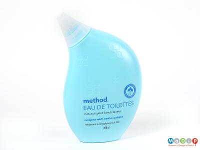 Front view of a Method bottle showing the curved shape and funnel spout.