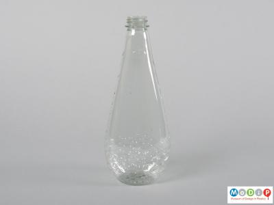 Front view of a bottle showing the teardrop shape.