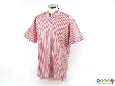 Front view of a shirt showing the button down collar.
